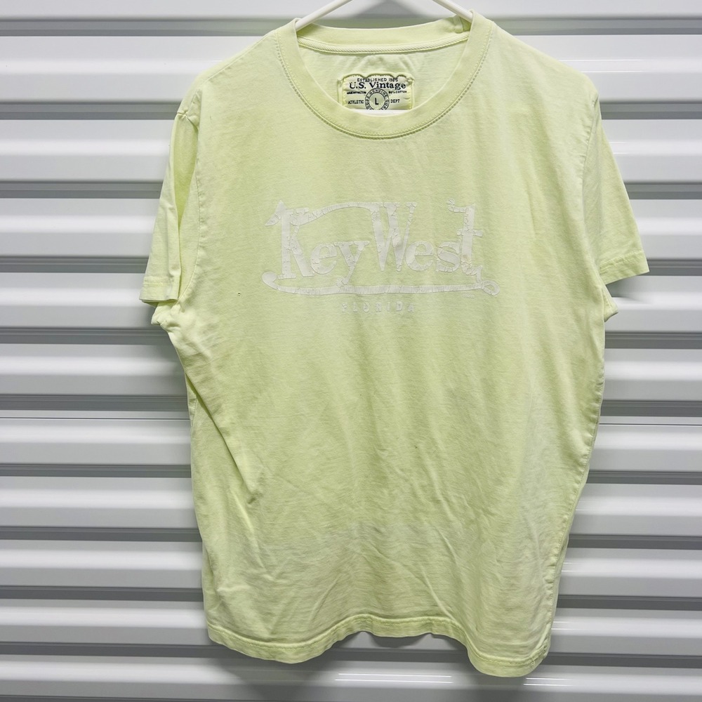 U.S Vintage Key West Florida T-Shirt Size L Mens Lime Green Graphic Souvenir Tee — photo 2